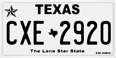 TX license plate CXE2920