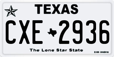 TX license plate CXE2936