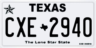 TX license plate CXE2940