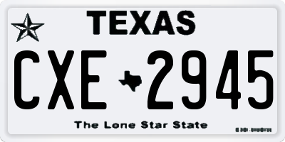TX license plate CXE2945