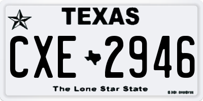 TX license plate CXE2946