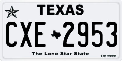 TX license plate CXE2953