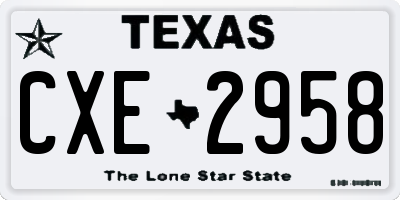 TX license plate CXE2958