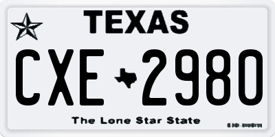 TX license plate CXE2980