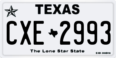 TX license plate CXE2993