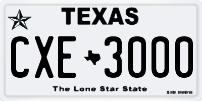 TX license plate CXE3000