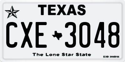 TX license plate CXE3048