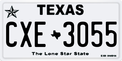TX license plate CXE3055