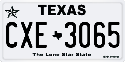 TX license plate CXE3065