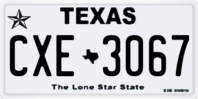 TX license plate CXE3067