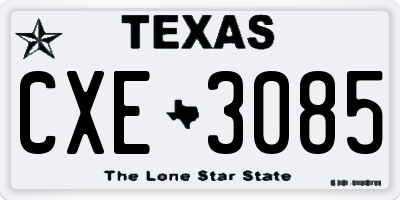 TX license plate CXE3085