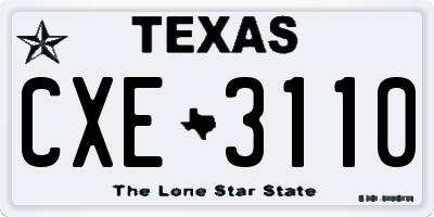 TX license plate CXE3110