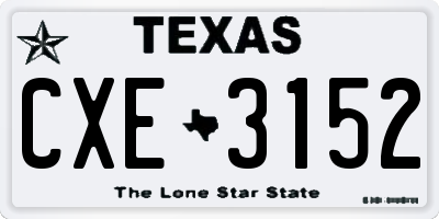 TX license plate CXE3152
