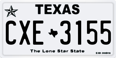 TX license plate CXE3155