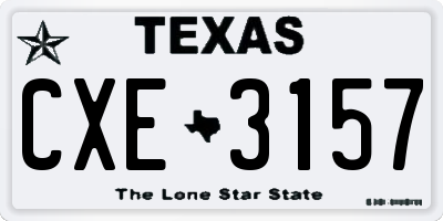 TX license plate CXE3157