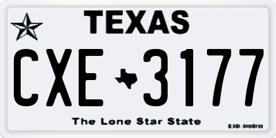 TX license plate CXE3177