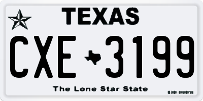 TX license plate CXE3199