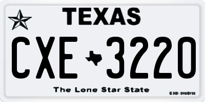 TX license plate CXE3220