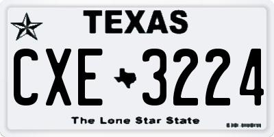 TX license plate CXE3224