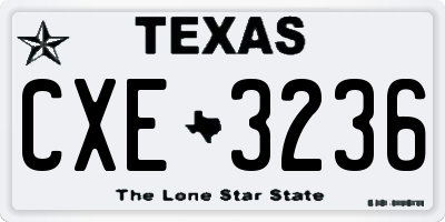TX license plate CXE3236