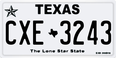 TX license plate CXE3243