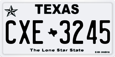 TX license plate CXE3245