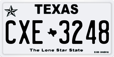 TX license plate CXE3248