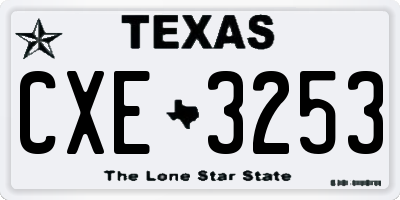 TX license plate CXE3253