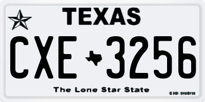 TX license plate CXE3256