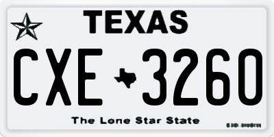 TX license plate CXE3260