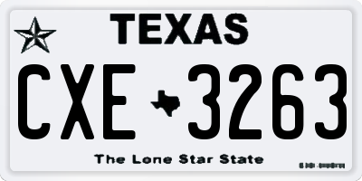 TX license plate CXE3263