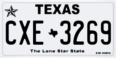 TX license plate CXE3269