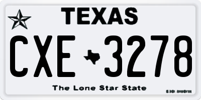 TX license plate CXE3278