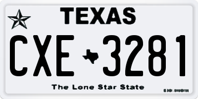 TX license plate CXE3281