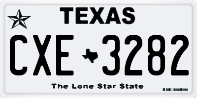 TX license plate CXE3282