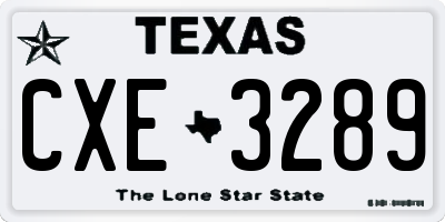 TX license plate CXE3289