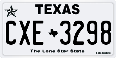 TX license plate CXE3298