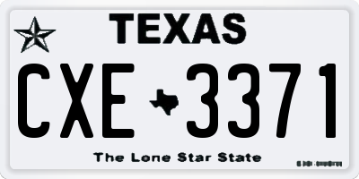TX license plate CXE3371