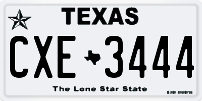 TX license plate CXE3444