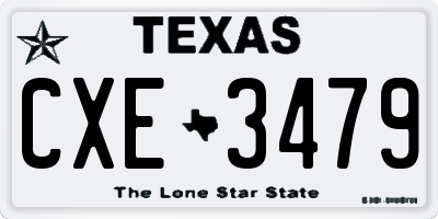 TX license plate CXE3479