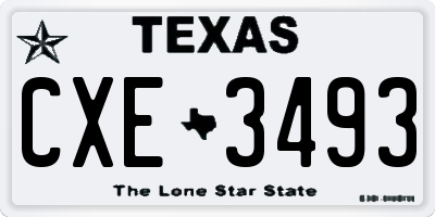 TX license plate CXE3493