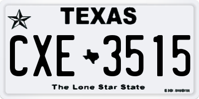 TX license plate CXE3515