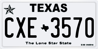 TX license plate CXE3570
