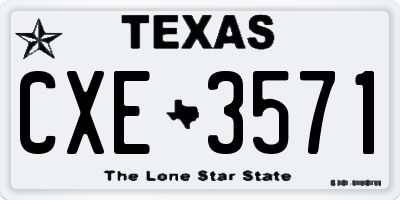 TX license plate CXE3571