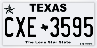 TX license plate CXE3595