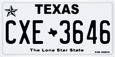 TX license plate CXE3646