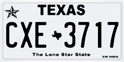 TX license plate CXE3717