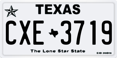 TX license plate CXE3719