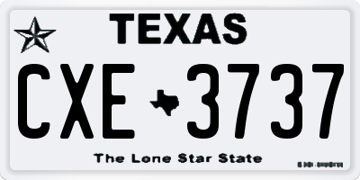TX license plate CXE3737