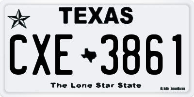 TX license plate CXE3861